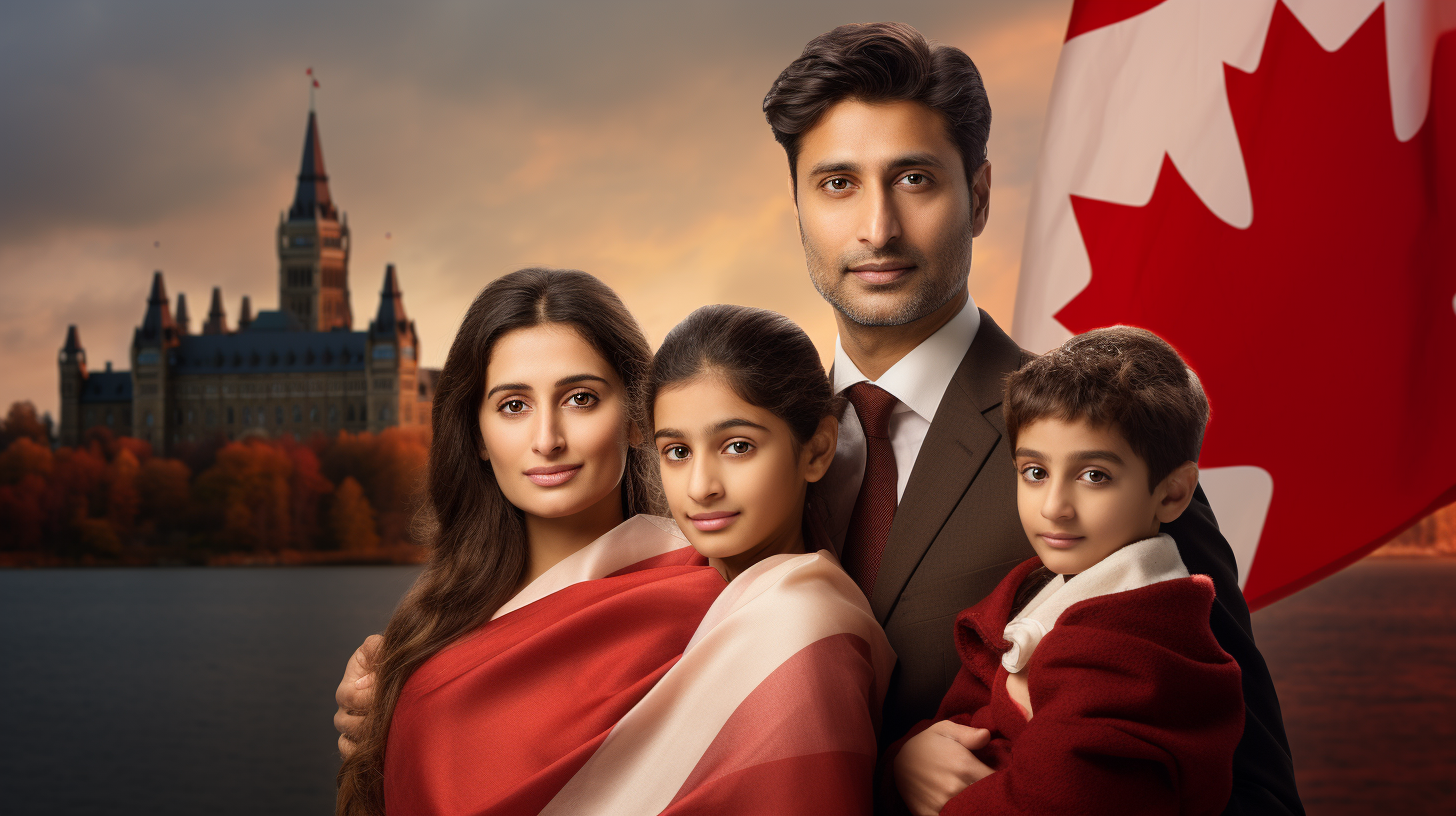 Indian Family in Canada AI Generated